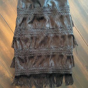 EXPRESS Black Fringe Skirt